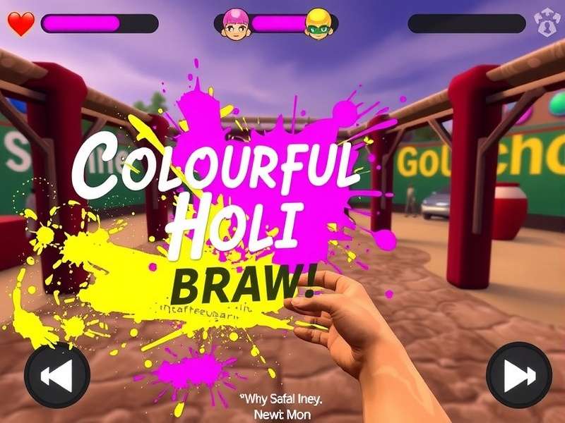 Colorful Holi Brawl Game Screenshot